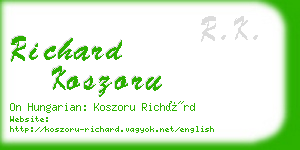 richard koszoru business card